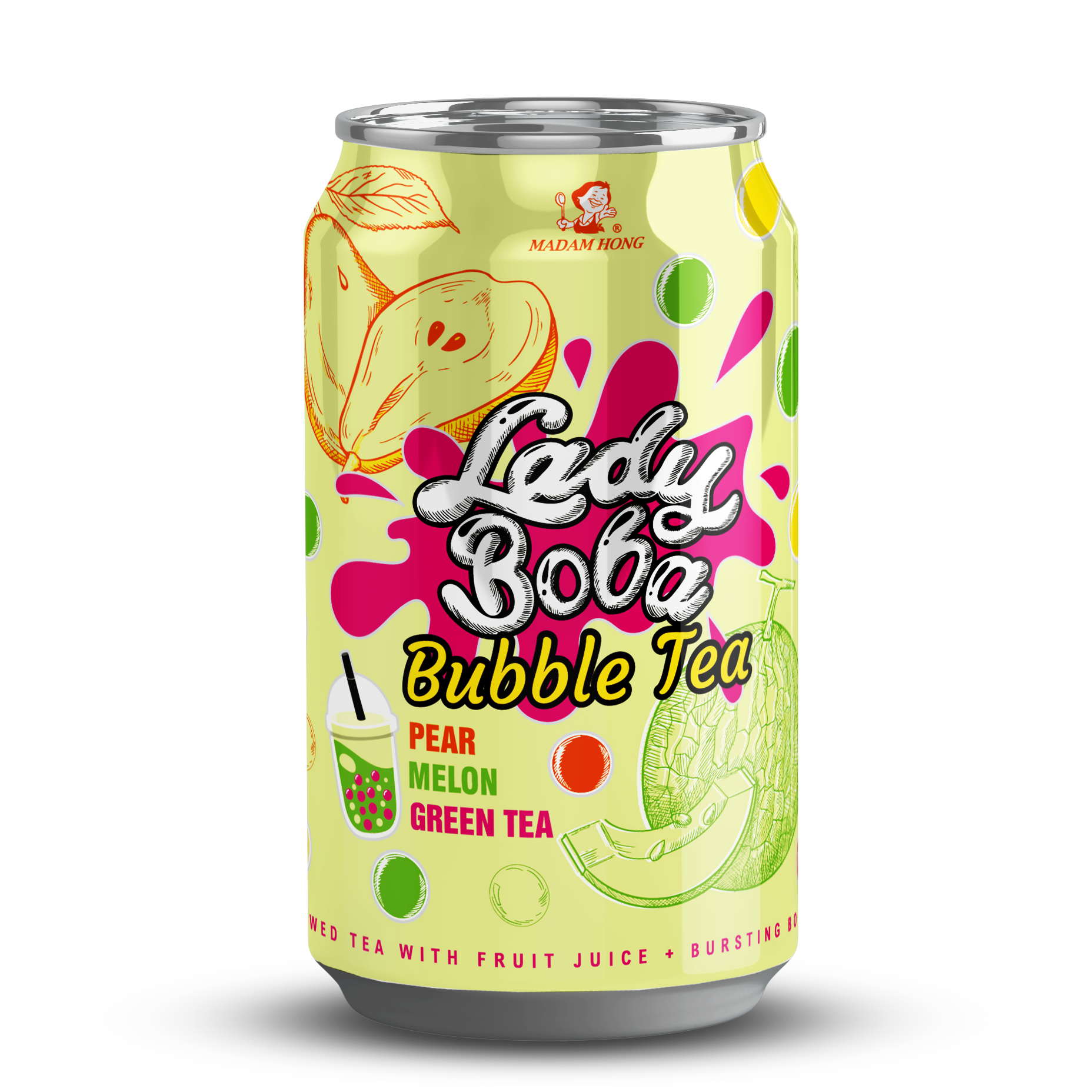 Crafted Bliss: Pear and Cantaloupe Bubble Tea Elegance